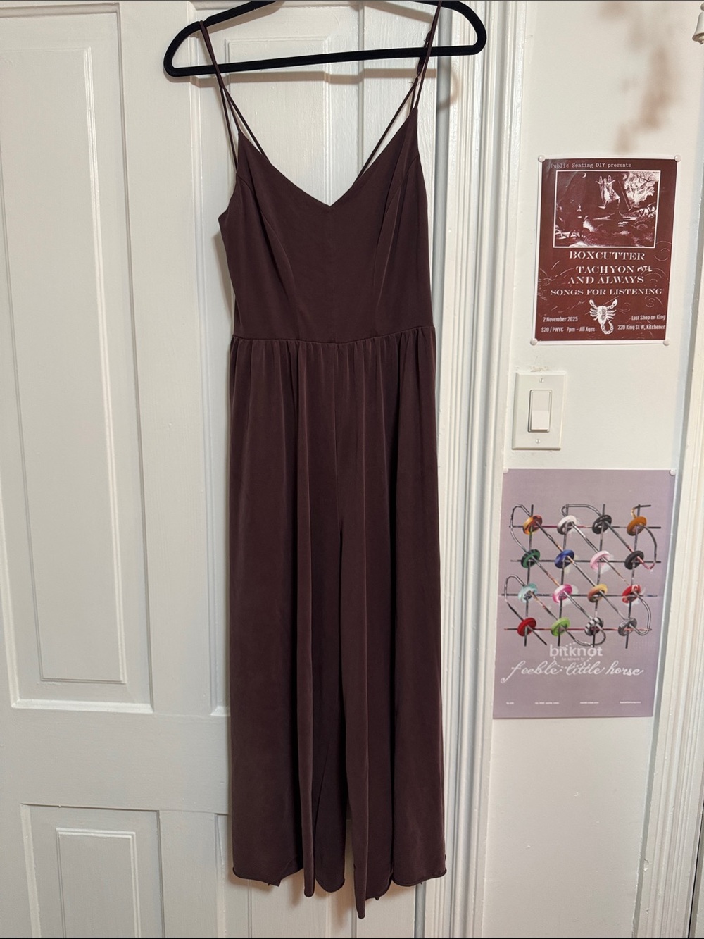 Women's Burgundy Spaghetti Strap Romper - Elegant V-Neck